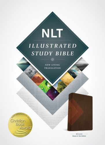 Illustrated Study Bible NLT, TuTone  - LeatherLike Brown/Tan With ribbon marker(s)