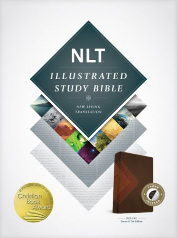 Illustrated Study Bible NLT, TuTone (LeatherLike, Brown/Tan, Indexed) - LeatherLike With thumb index and ribbon marker(s)