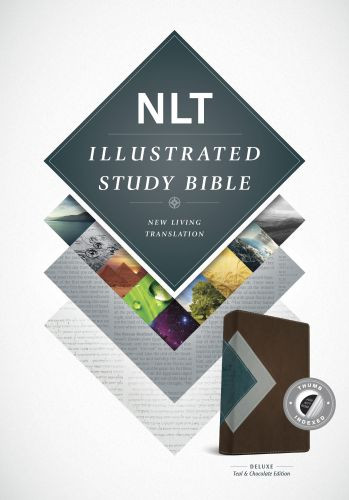 Illustrated Study Bible NLT, TuTone  - LeatherLike Chocolate/Teal With thumb index and ribbon marker(s)