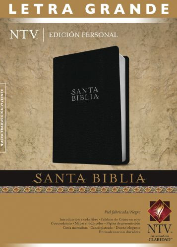 Santa Biblia NTV, Edición personal, letra grande - Bonded Leather Black With thumb index and ribbon marker(s)