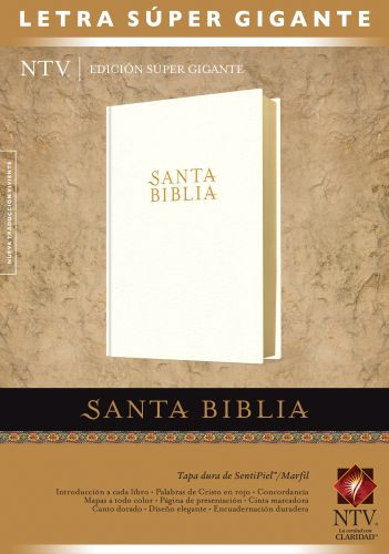 Santa Biblia NTV, Edición súper gigante - LeatherLike/Hardcover Ivory With thumb index and ribbon marker(s)