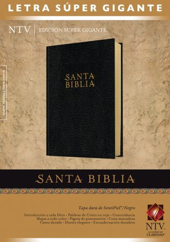 Santa Biblia NTV, Edición súper gigante (Letra Roja, SentiPiel, Negro, Índice) - LeatherLike/Hardcover Black With thumb index and ribbon marker(s)