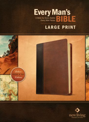 Every Man's Bible NLT, Large Print, TuTone (LeatherLike, Brown/Tan) - LeatherLike With ribbon marker(s)