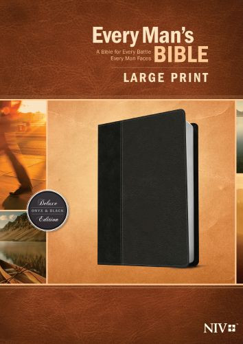 Every Man's Bible NIV, Large Print, TuTone (LeatherLike, Onyx/Black) - LeatherLike Onyx With ribbon marker(s)