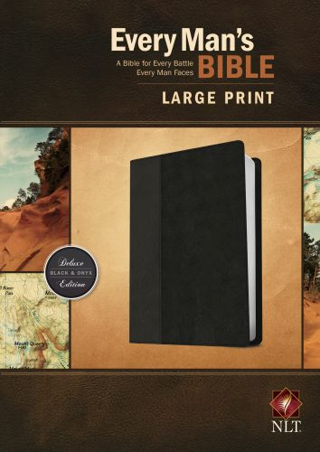 Every Man's Bible NLT, Large Print, TuTone (LeatherLike, Black/Onyx) - LeatherLike Onyx With ribbon marker(s)