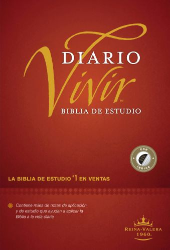 Biblia de estudio del diario vivir RVR60 (Tapa dura, Vino tinto, Índice, Letra Roja) - Hardcover Burgundy With thumb index