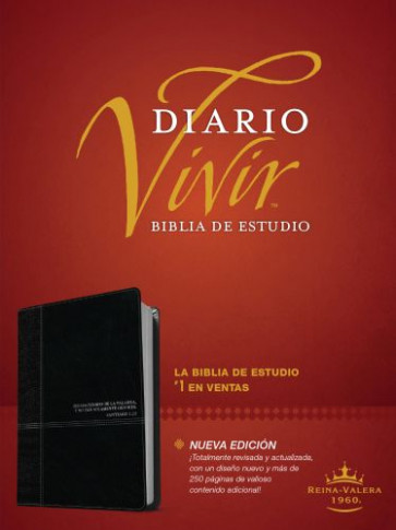 Biblia de estudio del diario vivir RVR60 (SentiPiel, Negro/Ónice, Índice, Letra Roja) - LeatherLike Onyx With thumb index and ribbon marker(s)
