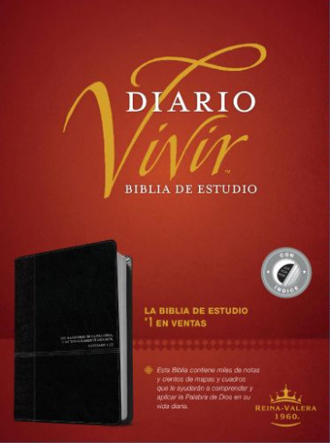 Biblia de estudio del diario vivir RVR60 (SentiPiel, Negro/Ónice, Índice, Letra Roja) - LeatherLike Onyx With thumb index and ribbon marker(s)