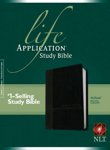 NLT Life Application Study Bible, Second Edition, TuTone  - LeatherLike Black/Onyx With ribbon marker(s)