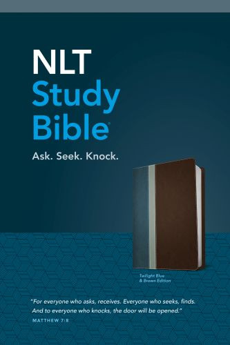 NLT Study Bible, TuTone (LeatherLike, Twilight Blue/Brown, Red Letter) - LeatherLike Twilight Blue With ribbon marker(s)