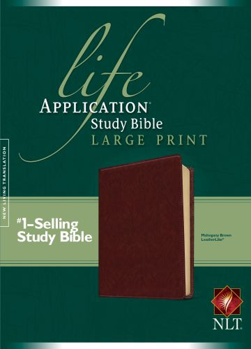 NLT Life Application Study Bible, Second Edition, Large Print (LeatherLike, Brown, Red Letter) - LeatherLike With ribbon marker(s)