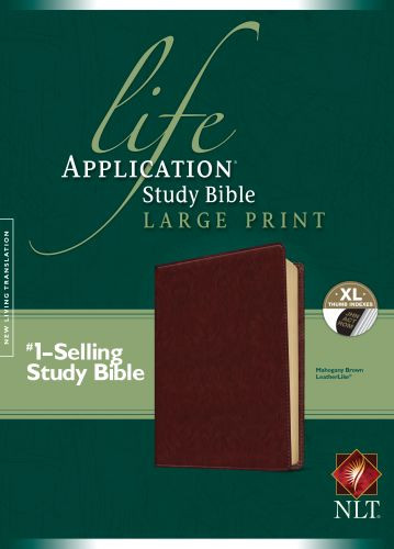 NLT Life Application Study Bible, Second Edition, Large Print (Red Letter, LeatherLike, Brown, Indexed) - LeatherLike Brown With thumb index and ribbon marker(s)