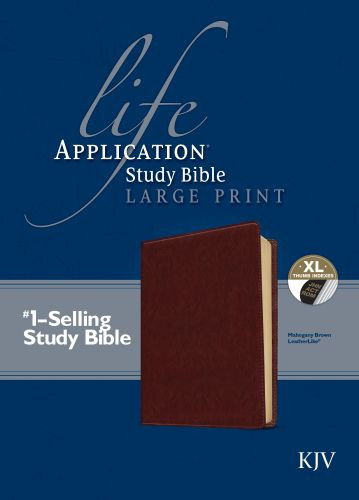 KJV Life Application Study Bible, Second Edition, Large Print (Red Letter, LeatherLike, Brown, Indexed) - LeatherLike Brown With thumb index and ribbon marker(s)