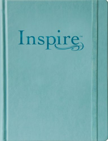 Inspire Bible Large Print NLT (Hardcover LeatherLike, Tranquil Blue) - Hardcover Tranquil Blue With ribbon marker(s) Wide margin