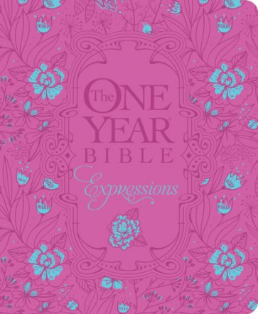 One Year Bible Expressions NLT, Deluxe (Hardcover, Pink Flowers) - Hardcover Pink Flowers With ribbon marker(s) Wide margin