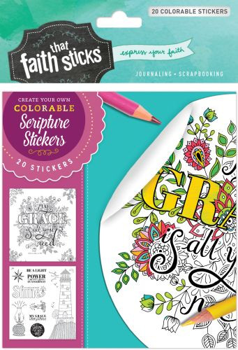 2 Corinthians 12:9 Colorable Stickers - Stickers