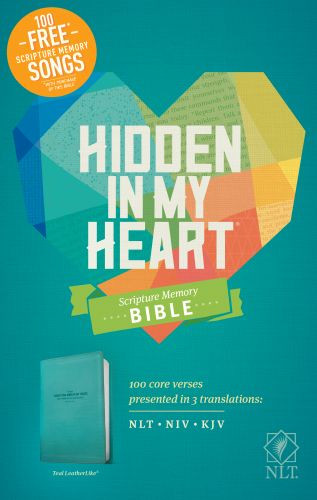 Hidden in My Heart Scripture Memory Bible NLT (LeatherLike, Teal) - LeatherLike Teal With ribbon marker(s)