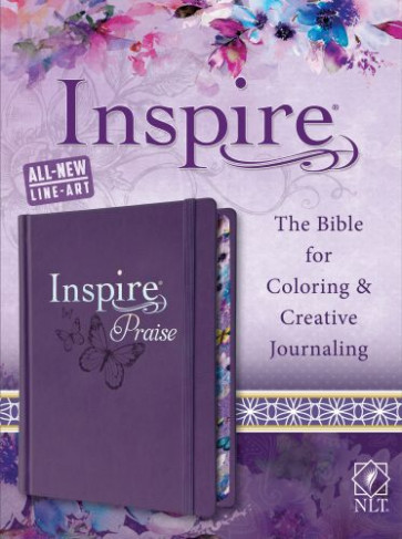 Inspire PRAISE Bible NLT (Hardcover LeatherLike, Purple) - Hardcover With ribbon marker(s) Wide margin