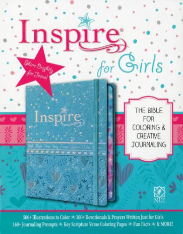 Inspire Bible for Girls NLT (Hardcover LeatherLike, Metallic Blue) - Hardcover Metallic Blue With ribbon marker(s) Wide margin