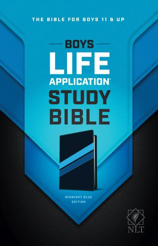 NLT Boys Life Application Study Bible, TuTone (LeatherLike, Midnight Blue) - LeatherLike Midnight Blue With ribbon marker(s)