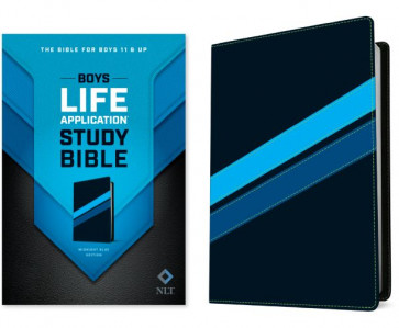 NLT Boys Life Application Study Bible, TuTone (LeatherLike, Midnight Blue) - LeatherLike Midnight Blue With ribbon marker(s)