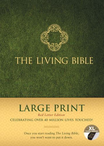 Living Bible Large Print Red Letter Edition (Hardcover, Green, Indexed) - Hardcover With thumb index