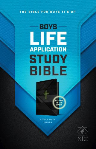 NLT Boys Life Application Study Bible, TuTone (LeatherLike, Neon/Black) - LeatherLike Neon With ribbon marker(s)
