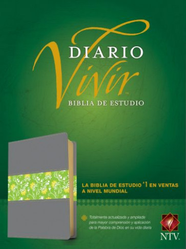 Biblia de estudio del diario vivir NTV (SentiPiel, Gris/Verde, Letra Roja) - LeatherLike Gray With ribbon marker(s)