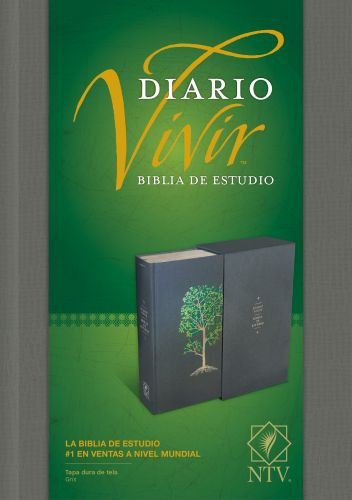 Biblia de estudio del diario vivir NTV (Tapa dura de tela, Gris, Índice, Letra Roja) - Hardcover Gray With thumb index and ribbon marker(s)