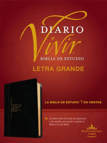 Biblia de estudio del diario vivir RVR60, letra grande (SentiPiel, Negro/Ónice, Letra Roja) - LeatherLike Onyx With ribbon marker(s)