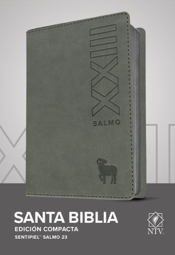 Santa Biblia NTV, Edición compacta, Salmo 23 (SentiPiel, Gris) - LeatherLike Gray With ribbon marker(s)