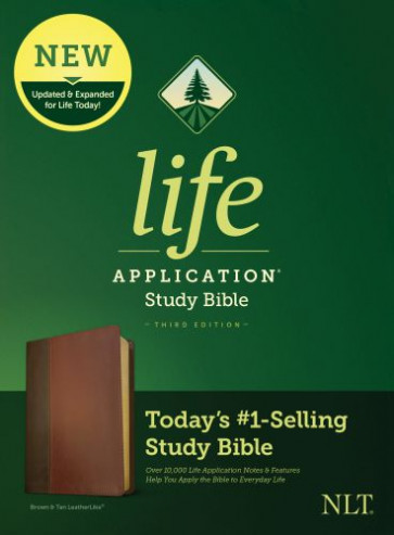 NLT Life Application Study Bible, Third Edition (LeatherLike, Brown/Mahogany) - LeatherLike Brown/Mahogany With ribbon marker(s)