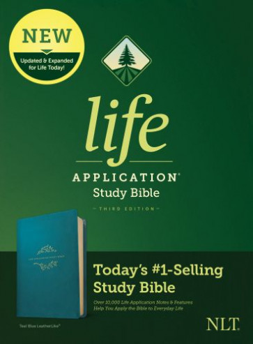 NLT Life Application Study Bible, Third Edition  - LeatherLike Teal Blue With ribbon marker(s)