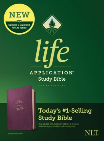 NLT Life Application Study Bible, Third Edition (LeatherLike, Purple) - LeatherLike Purple With ribbon marker(s)