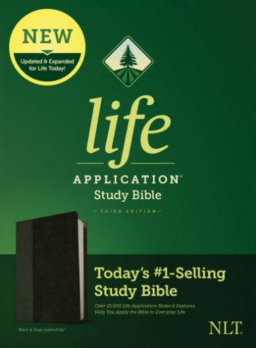NLT Life Application Study Bible, Third Edition (LeatherLike, Black/Onyx) - LeatherLike Black/Onyx With ribbon marker(s)