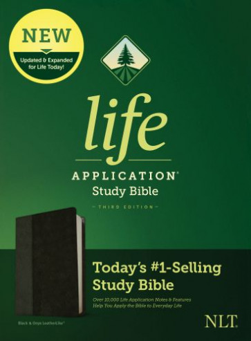 NLT Life Application Study Bible, Third Edition (LeatherLike, Black/Onyx) - LeatherLike Black/Onyx With ribbon marker(s)