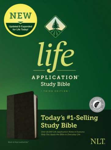 NLT Life Application Study Bible, Third Edition (LeatherLike, Black/Onyx, Indexed) - LeatherLike Black/Onyx With thumb index and ribbon marker(s)