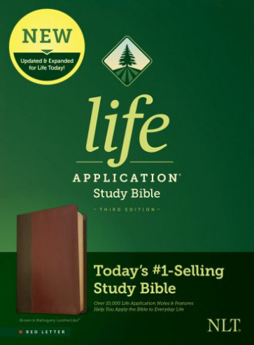 NLT Life Application Study Bible, Third Edition  - LeatherLike Brown/Mahogany With ribbon marker(s)