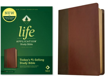 NLT Life Application Study Bible, Third Edition (LeatherLike, Brown/Mahogany, Red Letter) - LeatherLike Mahogany With ribbon marker(s)