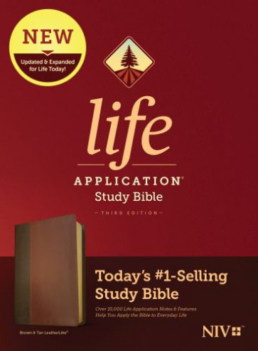 NIV Life Application Study Bible, Third Edition (LeatherLike, Brown/Mahogany) - LeatherLike Brown/Mahogany With ribbon marker(s)