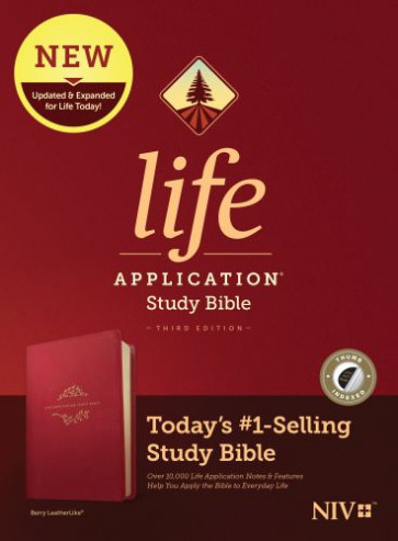 NIV Life Application Study Bible, Third Edition (LeatherLike, Berry, Indexed) - LeatherLike Berry With thumb index and ribbon marker(s)