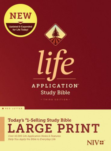 NIV Life Application Study Bible, Third Edition, Large Print (Hardcover, Red Letter) - Hardcover With printed dust jacket