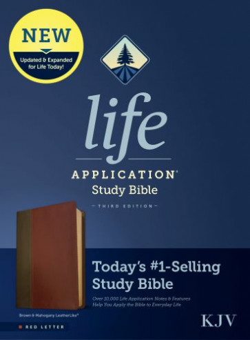 KJV Life Application Study Bible, Third Edition (LeatherLike, Brown/Mahogany, Red Letter) - Imitation Leather Mahogany With ribbon marker(s)