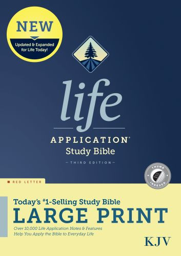 KJV Life Application Study Bible, Third Edition, Large Print (Hardcover, Indexed, Red Letter) - Hardcover With printed dust jacket and thumb index