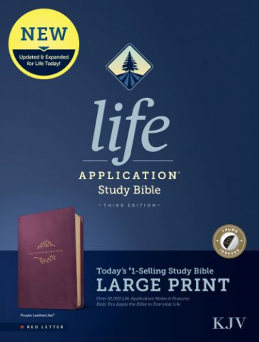 KJV Life Application Study Bible, Third Edition, Large Print  - Leather / fine binding Purple With thumb index and ribbon marker(s)
