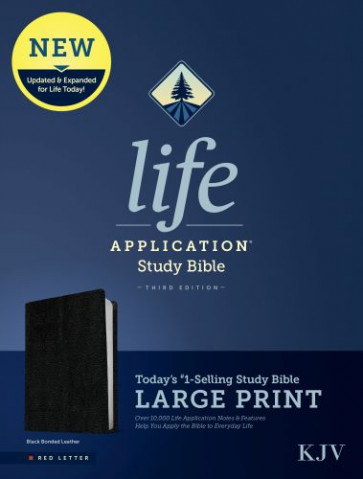 KJV Life Application Study Bible, Third Edition, Large Print (Bonded Leather, Black, Red Letter) - Bonded Leather With ribbon marker(s)