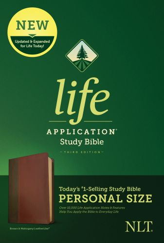 NLT Life Application Study Bible, Third Edition, Personal Size  - LeatherLike Brown/Mahogany With ribbon marker(s)