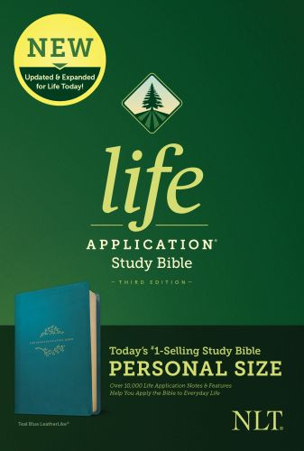 NLT Life Application Study Bible, Third Edition, Personal Size (LeatherLike, Teal Blue) - LeatherLike Teal Blue With ribbon marker(s)