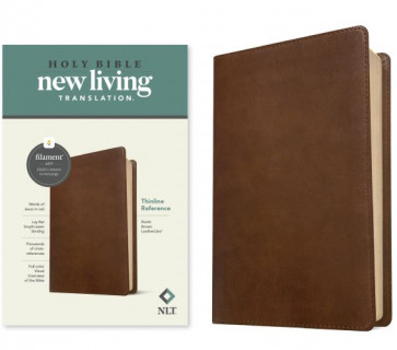 NLT Thinline Reference Bible, Filament-Enabled Edition (LeatherLike, Rustic Brown, Red Letter) - LeatherLike Rustic Brown With ribbon marker(s)