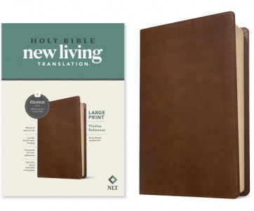 NLT Large Print Thinline Reference Bible, Filament-Enabled Edition (LeatherLike, Rustic Brown, Red Letter) - LeatherLike Rustic Brown Imitation Leather With ribbon marker(s)